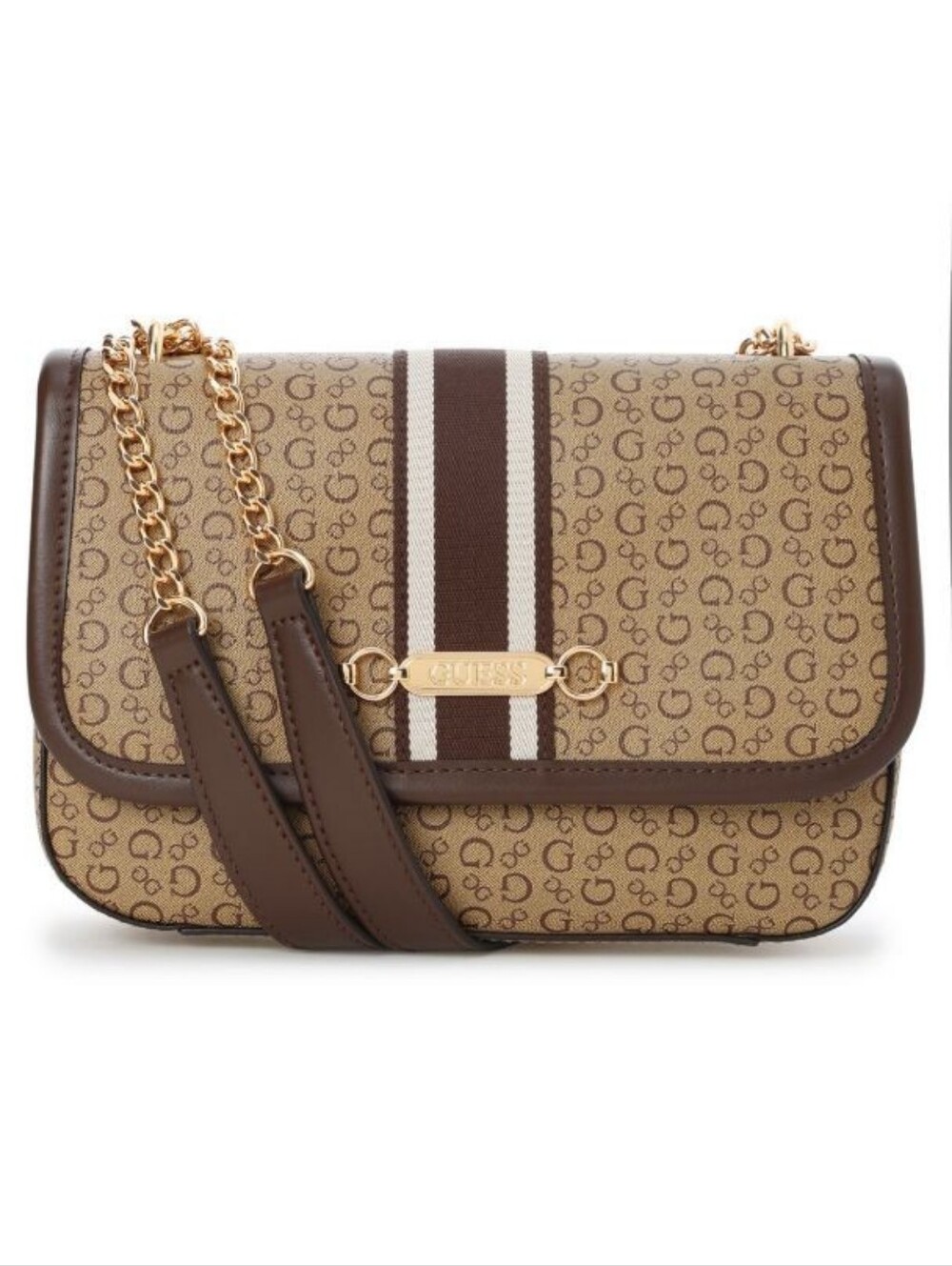 GUESS Brown Signature Crossbody Shoulder Bag